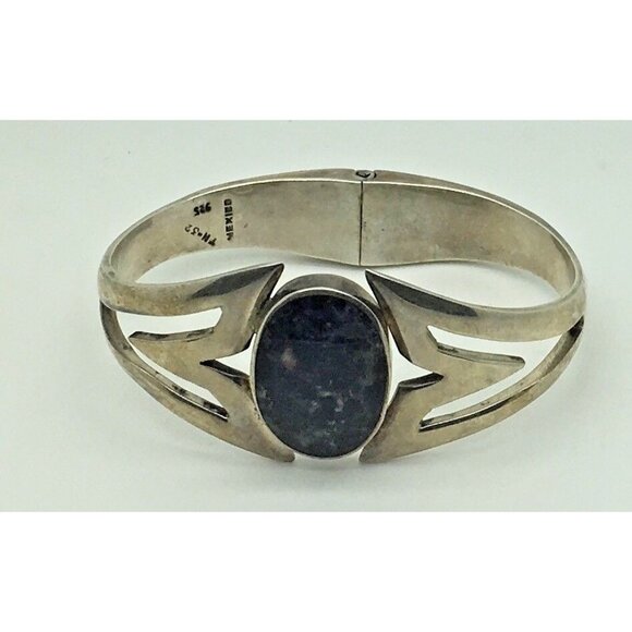 Taxco Sterling Silver Cuff Bracelet Denim Lapis TN 32 Mexico 7 “ - Picture 3 of 4